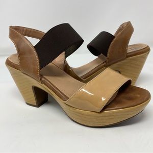 WONDERS Spain Patent Leather Slingback Platform Heels Sandals